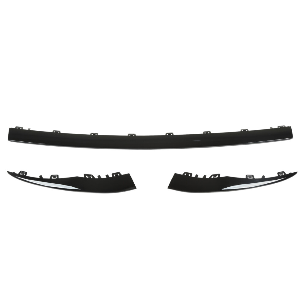 3Pcs Gloss Front Bumper Lower Trim Black 9121376087264