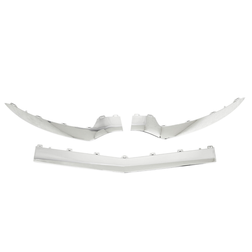 3Pcs Gloss Chrome Front Bumper Lower Trim 9121376087202