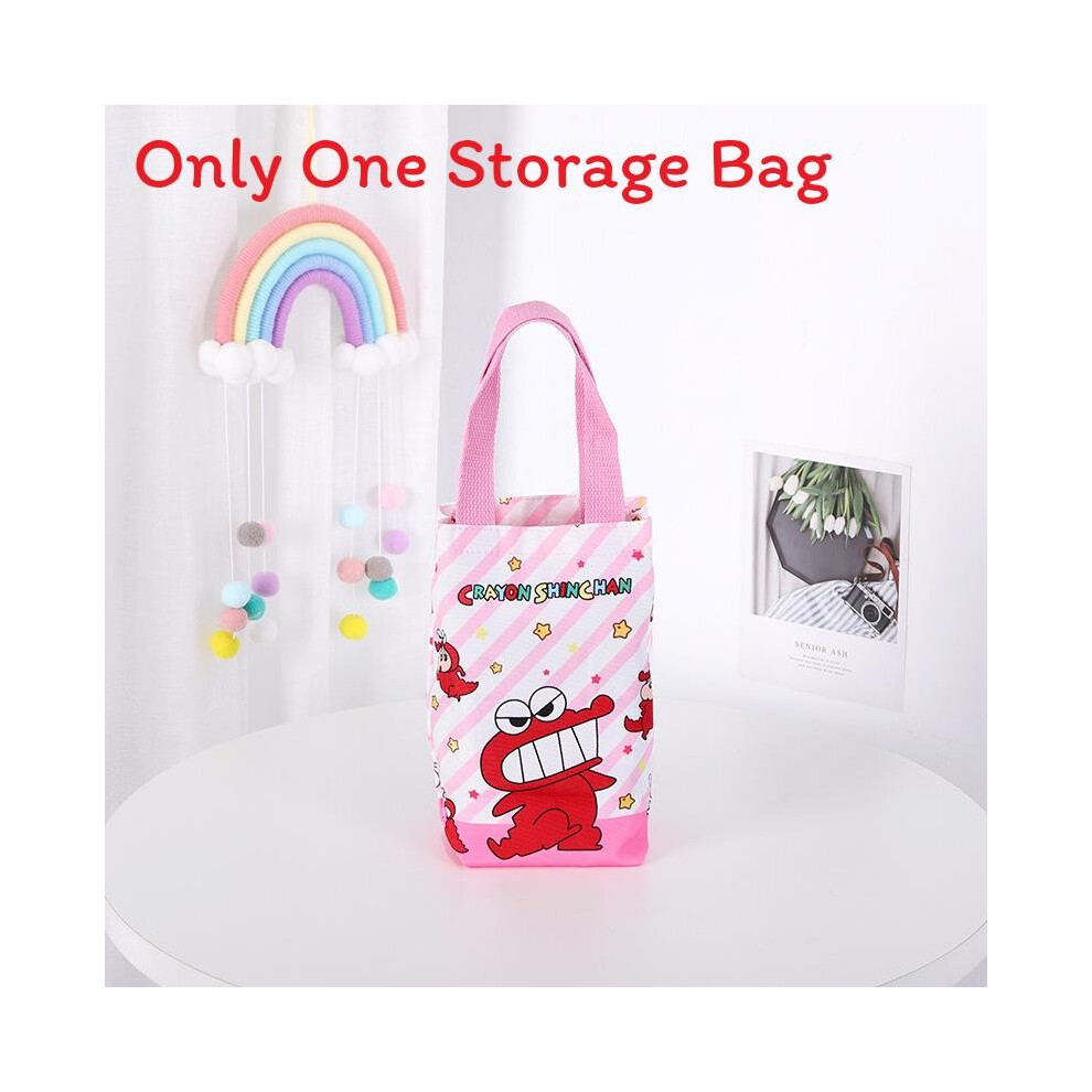 (Pink Stripe Croc, Large) Crayon Chan Shin Canvas Handbag With Waterproof Material School Commuting For-image-OPC-PJB2GKB-NEW