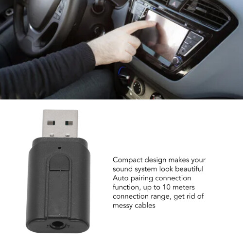 USB Bluetooth 5.3 Kfz-Adapter mit 3,5-mm-Aux-Mikrofon 2