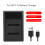 NB 11L Chargeur LCD USB-C à 2 emplacements 4,2 V 600 mA 3