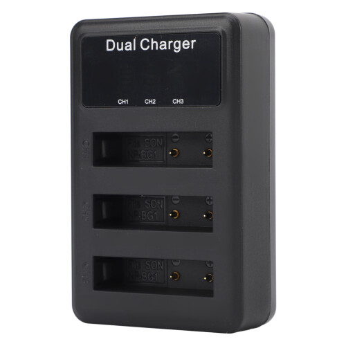 3er-Pack NP BG1 USB-Batterieladegerät mit LCD-Display