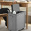 Cesta de ropa gris oscuro delgada con ruedas 40x20x35 cm 5