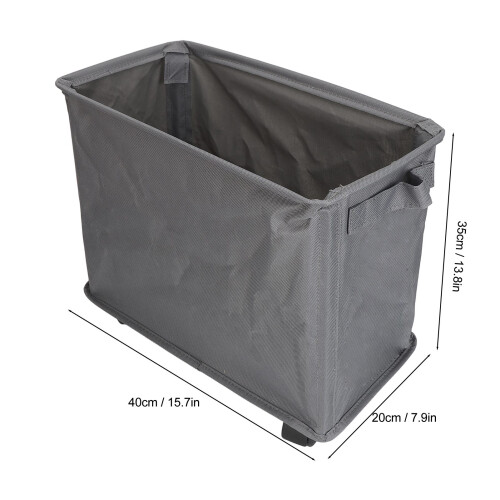 Cesta de ropa gris oscuro delgada con ruedas 40x20x35 cm 1