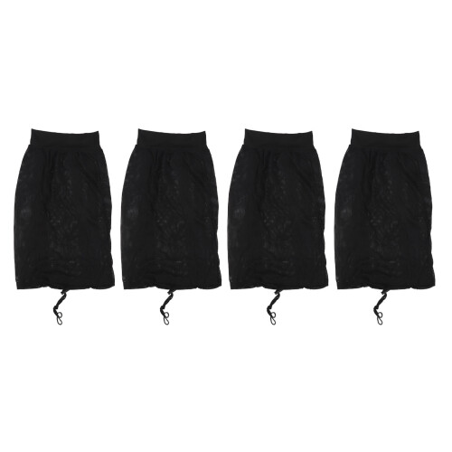 4 piezas de gorro de malla para secado del cabello, lavable, negro 1
