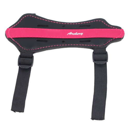 PU Leather Kids Archery Arm Guard Pink 4mm Thick Adjustable Protector 2