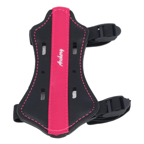 PU Leather Kids Archery Arm Guard Pink 4mm Thick Adjustable Protector
