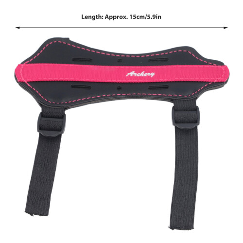 PU Leather Kids Archery Arm Guard Pink 4mm Thick Adjustable Protector 1