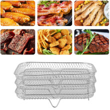 3PCS 304 Stainless Steel Fryer Rack Set, Stackable Multi-Layer Dehydrator for 8 Inch Fryers