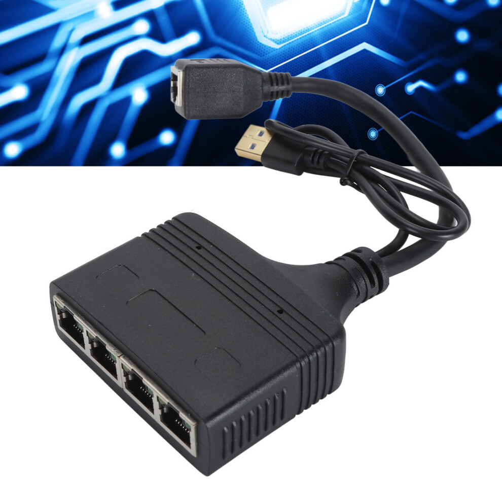 Gigabit Ethernet Splitter 1 To 4 Rj45 Lan Adapter 1000Mbps For Cat6/7/8 Stable 9371331693850