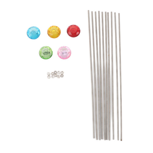 Gartenstäbe mit Perlen Set 365 g 300 x 4 mm Silber 2