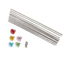 Gartenstäbe mit Perlen Set 365 g 300 x 4 mm Silber