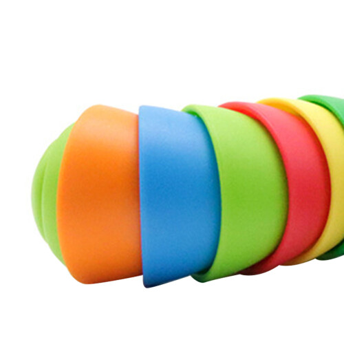 Jouet chenille arc-en-ciel décompressant 3x4x18cm 65g 2