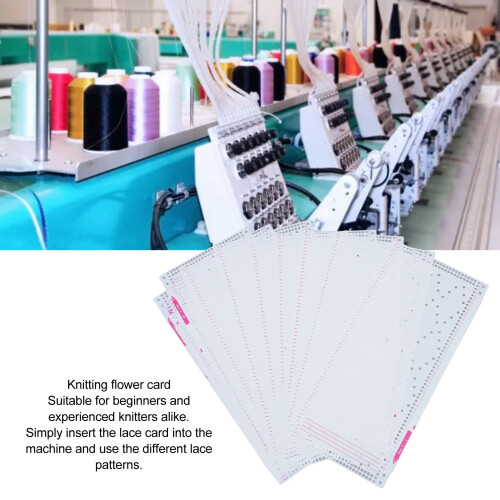 10pcs Knitting Punch Card for Silver Reed Pattern Maker Plastic Flower Cards 2