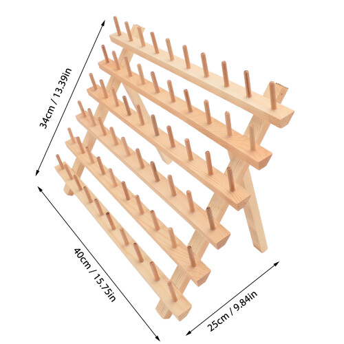 60 Spools Wooden Wall Mount Thread Rack, Sewing & Embroidery Stand 1