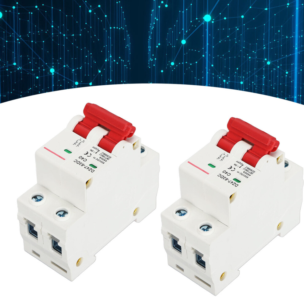 2P 40A Dc Mini Circuit Breaker 500V Din Rail For Solar Pv System 8121331696501