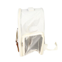 Large Capacity Breathable Nylon Pet Backpack for Dogs and Cats – Beige
