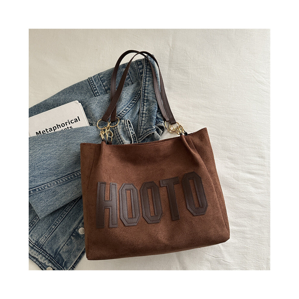 (Brown) Fashionable Functional And Pu Tote Bag For Women Large Capacity Ideal For College Commuting With Unique Street Style And Soft Te