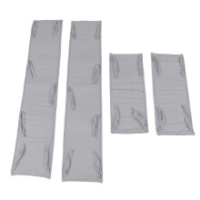 Toddler Bed Rail Guard Tall Grey Polyester, 132x24.5cm & 68.5x24.5cm