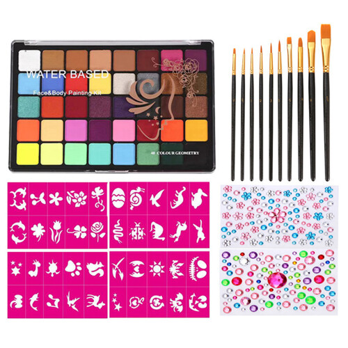 40-Farben-Gesichtsbemalungs-Set 22,2x15,1x3,5 cm 2