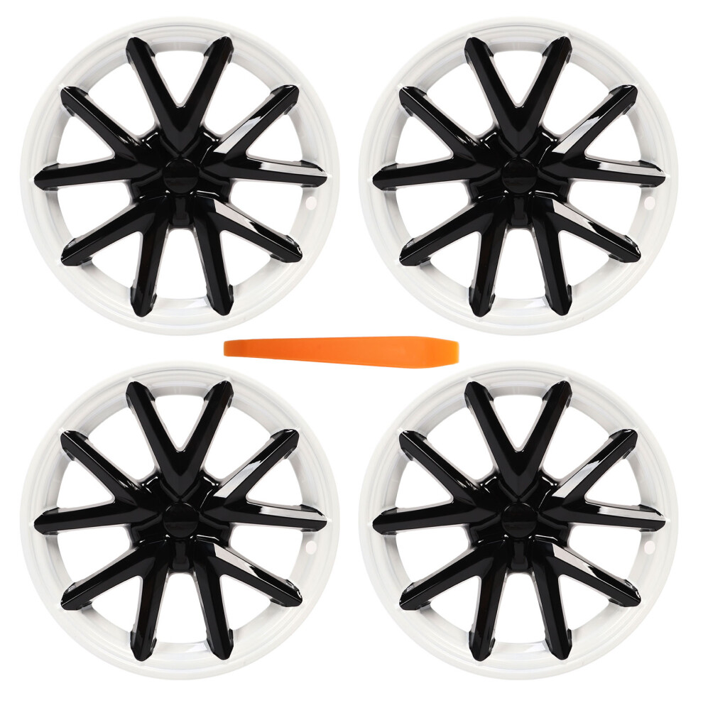 4Pcs 18In Wheel Cover Hubcap Wheel Rim White/Black 9121376094729