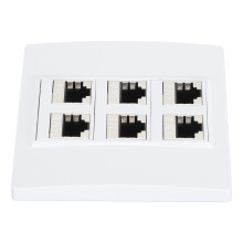 Ethernet-Wandplatte Cat6 6-Port Weiblich-zu-Weiblich Keystone-Buchsen für Zuhause & Büro