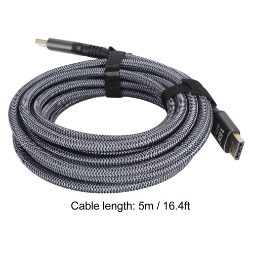 DisplayPort 2.1 Kabel 5 m Silber, 40 Gbps, 16K 30 Hz 1