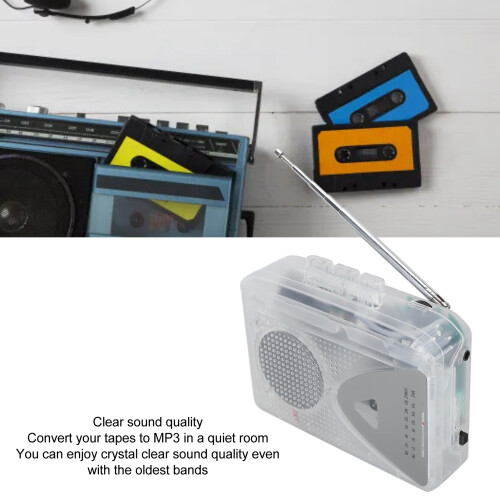 Auto-Reverse Durchsichtige Kassette MP3-Konverter 3,5 mm 2