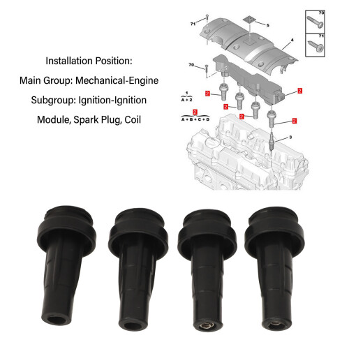 Durable Silicone Spark Plug Boot Kit Compatible with Peugeot 307 408 2