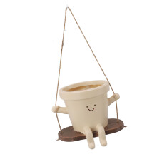 Vaso portapiante Swing Face Colore: Resina, 13,5x10x11 cm