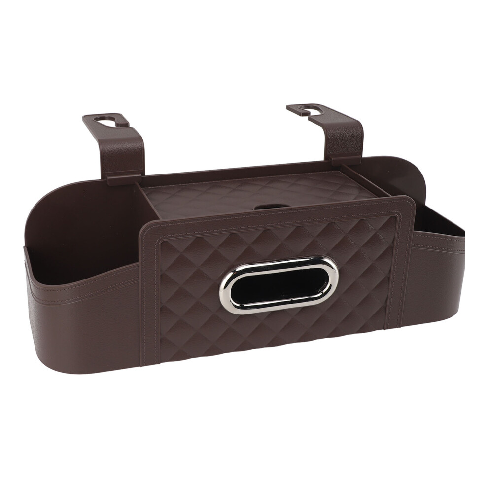 Multifunctional Car Back Seat Organizer Plastic With Cup Holder Brown 5071331731005