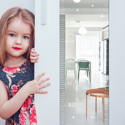 Kids Growth Chart Mirror Acrylic Wall Ruler, 70-180cm, Shatterproof 2