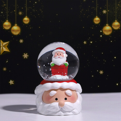 Weihnachts-Schneekugel Harz Glas Buntes Licht 2