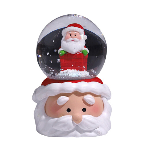 Weihnachts-Schneekugel Harz Glas Buntes Licht 1