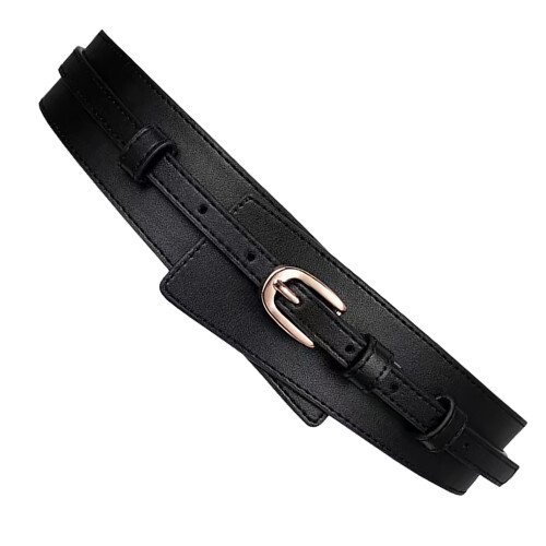 Vintage Slim PU-Gürtel, verstellbar, schwarz, Einheitsgröße