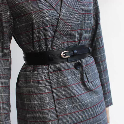 Vintage Slim PU-Gürtel, verstellbar, schwarz, Einheitsgröße 2