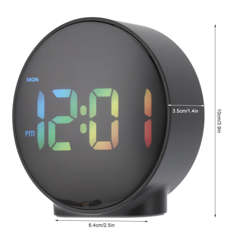 Réveil LED de 4 pouces - Noir, alimenté par 3 piles AAA 1