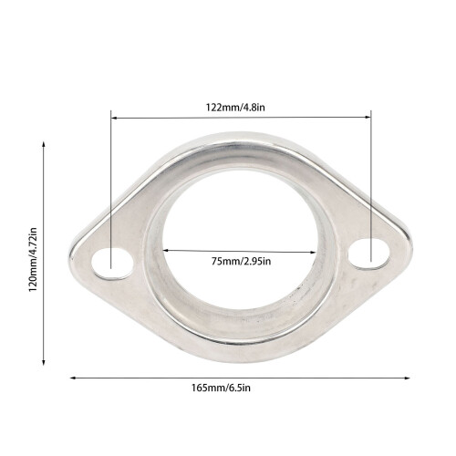 Brida de colector de 3 pulgadas con junta - Acero inoxidable 1