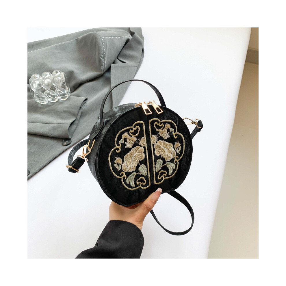 (Black) Designed Small Beautifully Round Bag For Women Ideal For Summer Fashion And Wear Daily-image-OPC-PJB5ZZ8-NEW