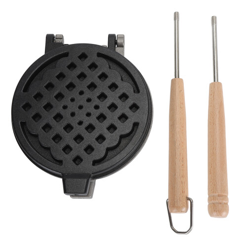 Dual Sided Nonstick Waffle Maker Pan 36x14cm with Removable Handle 2