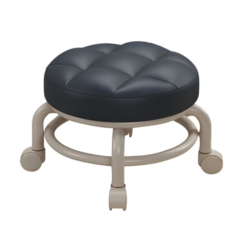 Low Roller Swivel Stool with PU Leather, 34x26x8cm, Multi Colors 2