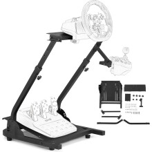 Foldable Racing Steering Wheel Stand, Height Adjustable, Simulator Cockpit Compatible with Logitech G920 G27 G25 G29