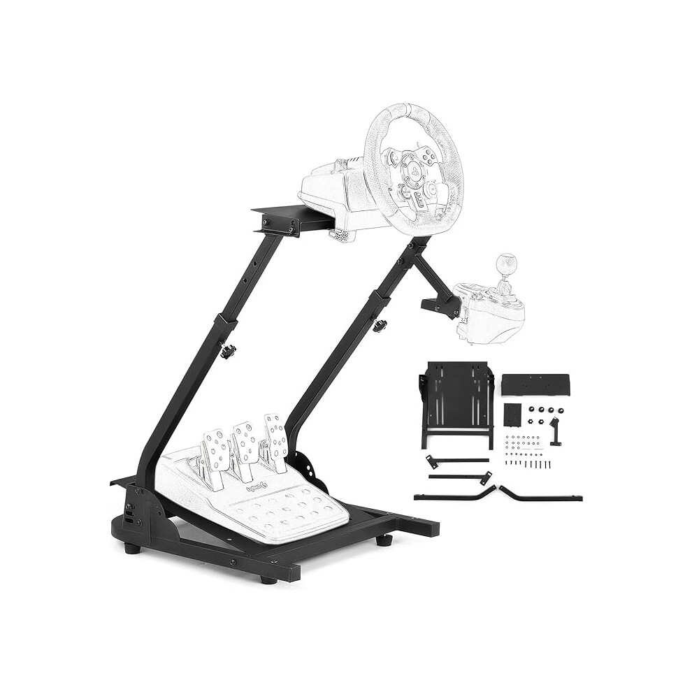 Kidoomi Foldable Racing Steering Wheel Stand, Height Adjustable, Simulator Cockpit Compatible With Logitech G920 G27 G25 G29