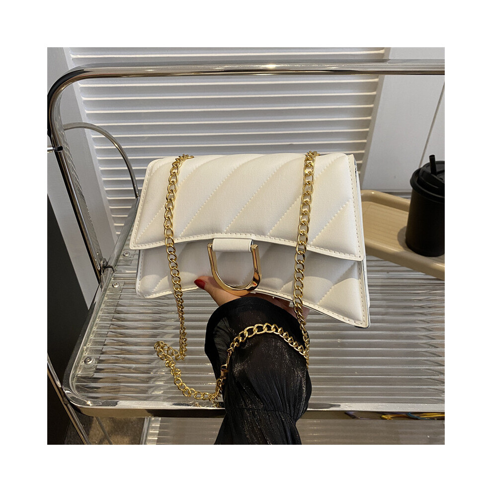 (White) Womens Medium Classy Sized Square Bag Magnetic Snap Closure For Style Effortless-image-OPC-PJB67MH-NEW