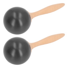 Kids & Adults Maracas 2PCS Wooden Handle Percussion Toy for Dance & Party Black