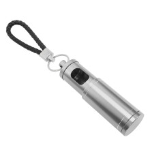 Portable Circular Aluminium Ashtray with Keychain, Retractable 82-116mm Silver