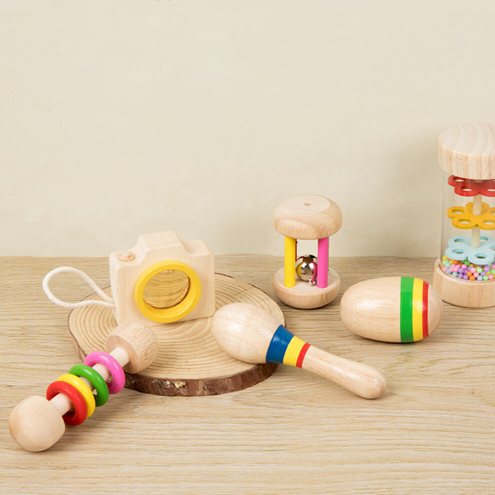 Kids Wooden Music Set – Sand Hammer Rattle Bell Toy Kit for Home Travel