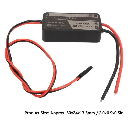 UBEC 5.3V 6A Max Output 8A, 50x24x13.5mm Aluminum 1