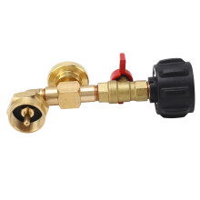 QCC1 Adattatore a gomito in ottone per riempimento di propano, 1–20 libbre