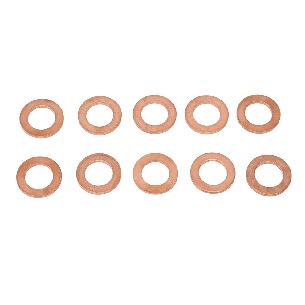 10Pcs M12 Copper Oil Drain Plug Washer Flat Sealing Gasket Ring Spacer 3031331762654